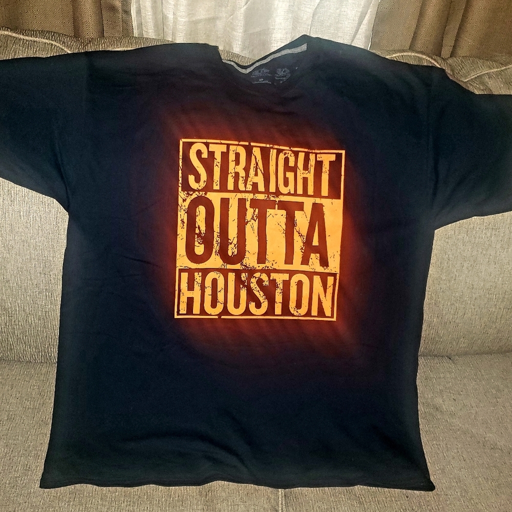 Xl Brand new black tshirt with orange writing